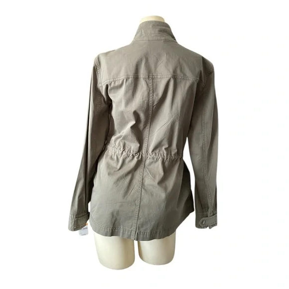 Style & Co women's twill utility spring jacket in olive drab, size small - Picture 8 of 16